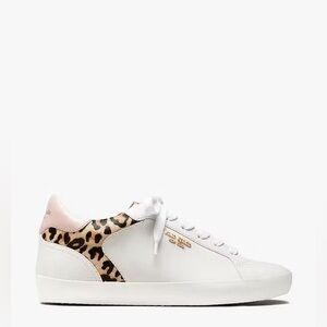 Kate Spade White and Pink Sneakers with Leopard Laces
